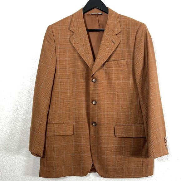 NH 1888 Italy Houndstooth Check 100% Wool Blazer 3 Button Men's Size 41R - Picture 2 of 12